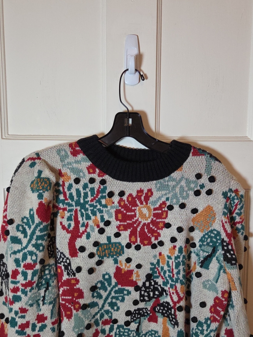 FARM RIO MUSHROOM FOREST SWEATER Puffed Sleeve Size Large - Picture 6 of 16